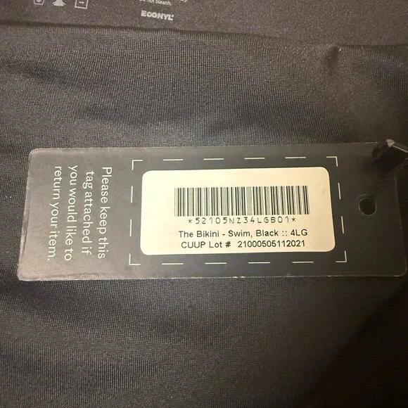 NWT CUUP Black Bikini Bottom size 4 (Large) - Picture 4 of 4